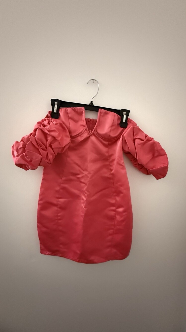 PRETTY LITTLE THING Hot Pink Satin Mini Dress NWT